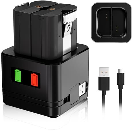 APOLLOENERGY 2Pack Replacement for Ring Battery with Charger Station,Black