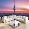 Fototapete 3D Effekt Berliner Fernsehturm Sonnenuntergangsstadt Tapete Fototapeten Vlies Tapeten 350x256 cm Vliestapete Wandtapete Moderne Wand Schlafzimmer Wohnzimmer Wand tapete