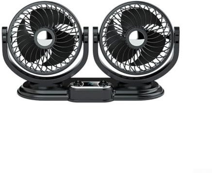 Pour ventilateur de voiture à double tête rotatif à 360 degrés pour USB 5 V, 12 V et 24 V compatible avec les voitures, SUV, camping-cars et bateaux (5 V USB)