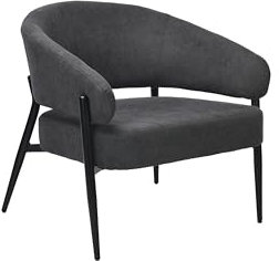 byLIVING Sessel John/Webstoff dunkelgrau/Gestell Metall schwarz/Polstersessel/Lounge Chair/Armlehnsessel/B 75, H 72,5, T 73 cm