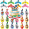 Jinhuaxin 49pcs PawsPatrols Cake Toppers,Cartoon Dog Happy Birthday Cake Toppers with 24pcs Cupcake Toppers border,24pcs Cake Topper,1pcs Large Cake Topper,Party Cake Decorations for Boys Girls