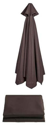 (2m/2,7m/3m) Auvent De Rechange Pour Parasol De Terrasse | Toile De Rechange Pour Parasol D'extérieur | Tissu De Rechange Pour Parasol | Housse De Rechange En Tissu Pour Parasol À 6/8 Baleines(Brown,(