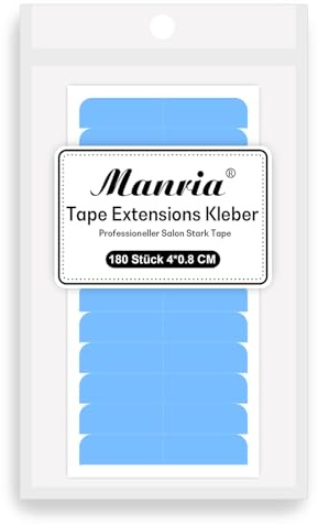 Manria Tape Extensions Kleber, Tapes Klebestreifen Extensions Professionell Salon Ersatztapes Klebestreifen Wasserdicht Ersatz Tapes für Tape Extensions Echthaar 4 * 0.8cm 180 Stück #Blau