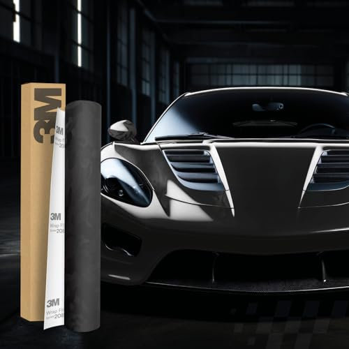 3M 2080 Car Wrapping Folie 30x152cm Selbstklebende Autofolie für Auto Motorrad Boot 3D Lackschutzfolie mit Luftkanälen zum Folieren (SB12 Shadow Black)