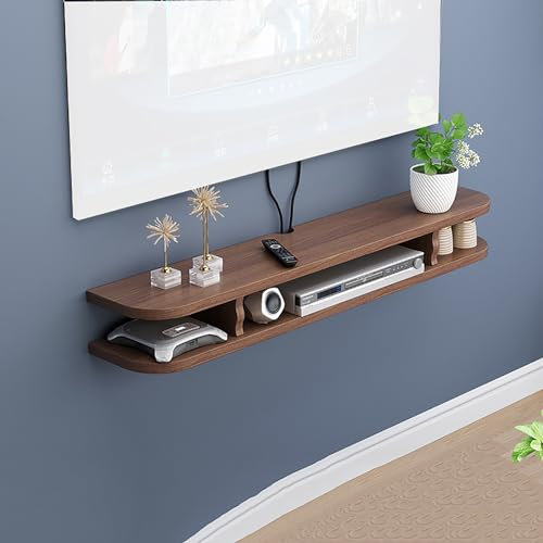 Mobile TV sospeso Moderno - Centro di intrattenimento Versatile per Soggiorno e Camera da Letto, Elegante consolle multimediale in Marrone, Dimensioni: 80 cm/32 Pollici, Design Elegante, Spa
