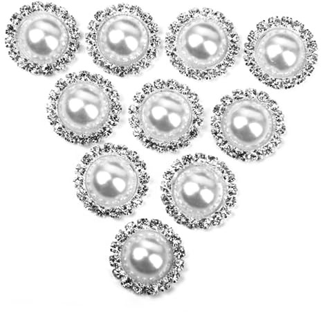 LIOOBO Strassperlen Zum Aufkleben 15mm Rund Flache Rückseite Acryl Zinklegierung 10 Stück Selbstgemacht Haarband Dekoration Zubehör Für Kleidung Taschen Geschenkverzierung