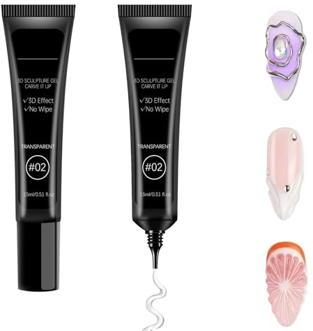 Gel Colla per Unghie 15ml -Costruttore Modellante per Nail Art 3D Tip UV, Solid Nail Glue per Strass e Decorazioni, Ideale per Principianti e Professionisti