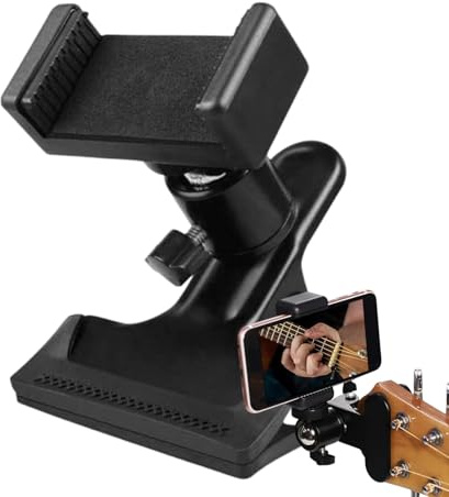 Supporto per telefono per chitarra, supporto per morsetto per telefono | Supporto portatile per telefono per chitarra, per chitarra per musicisti