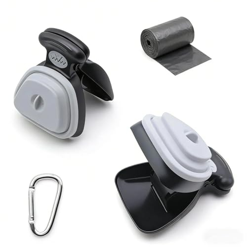 HUANR Ramasse Crotte pour Chien des Sacs Poubelles, Portable Poop Scoop | Évolutif Pince a Crotte de Chien, Gris, Utilisé Pour Ramasser les Excréments de Chiens et de Chats