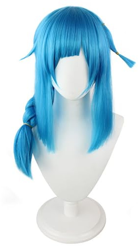 AYIMEIS Jinx Cosplay Perücke Blau Zöpfe Länge 62cm Anime Arcane Verkleidung Young Jinx Wig Halloween Karneval Party Kostüm Zubehör Anime Perücke Erwachsene