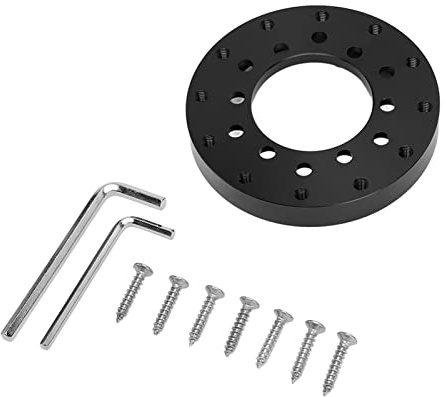 Tomantery Steering Wheel Adapter Plate Sturdy Lifelike Experience for for, Aluminum Alloy Socket Ring for Racing Game Enthusiasts