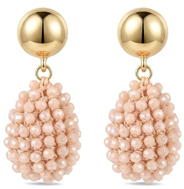 Boho Damen Ohrringe Hängend Ohrringe Mit Anhänger Glamour Statement Schmuck Mit Kristallperlen Elegante Ohrhänger Als Geschenk Und Für Partys