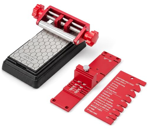 Normodic Honing Guide for Chisels and Planes, Chisel Sharpening Jig Kit with Whetstone, Precision Woodworking Honing Tool and Diamond Sharpening Stone Set, Fits Chisels, Planer Blades, 400/1000 Grit