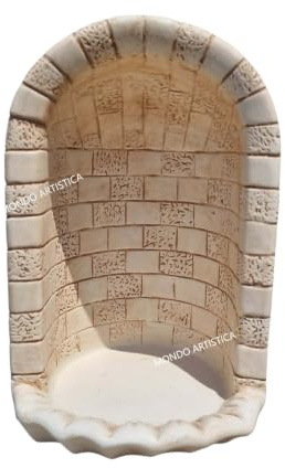 Mondo Artistica Cupola Per Statue Sacre, Grotta Per Santi Da Esterno, H 65 cm In cemento Bianco E Plovere Di Marmo Antigelo, Sfumato rosa antico