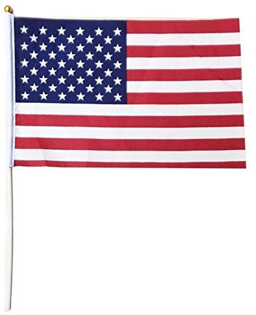 TRIXES 10 Stück US Stars and Stripes Fahnen mit Sticks rot weiß und blau für Sportveranstaltungen und andere nationale Feierlichkeiten