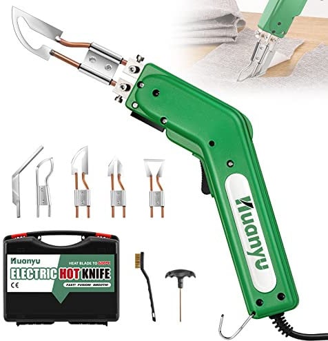 Huanyu Heißschneider 100W-250W Heißmesser Elektrisches Styroporschneider 600 ℃ Heißschneidegerät für Schwamm Wandtuch Stoff Seil Gurtschaum (220V, 4 Messer)