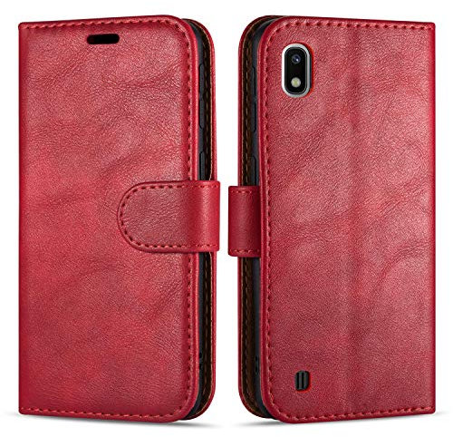 Case Collection Schutzhülle für Samsung Galaxy A10 (15,7 cm / 6,2 Zoll), Premium-Leder, Magnetverschluss, vollständiger Schutz, Brieftaschen-Design, Klapphülle mit Kartenfächern und Standfunktion, für