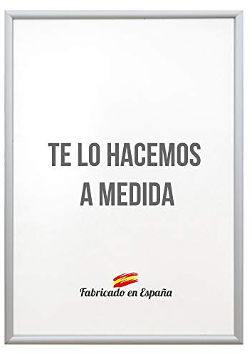 Marco a Medida para Fotos, póster, Puzzles, láminas, Diplomas y orlas. Cuadro Modelo 412-16 en Aluminio Plata Mate, con Cristal metacrilato 1.5 mm y Trasera Antihumedad. 45x65 cm