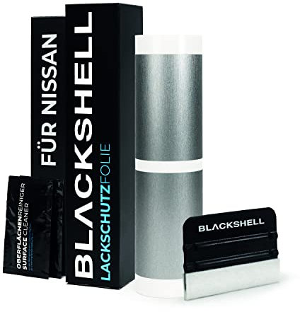Blackshell® Lackschutzfolie passend für Nissan Qashqai | Typ J10 | Bj. 2007-2013 Alu gebürstet Silber - passgenaue Einstiegsleistenschutz Folie inkl. Set für Folierung