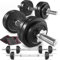 Hop-Sport 2in1 Kurzhanteln & Langhantel Set, Verstellbare Hanteln 30kg Gusseisen Gewichte Set mit Verbindungsstange, Kurzhanteln 2er Set für Zuhause, 120 kg Max. Belastbarkeit