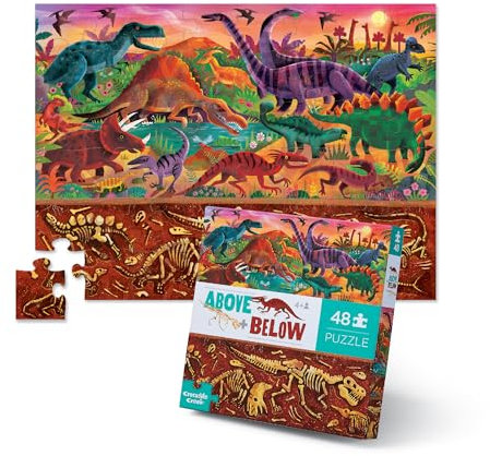 Bertoy 3876004 - Classic Above and Below Boxed Puzzles, Dinosaurier World, 48 Teile