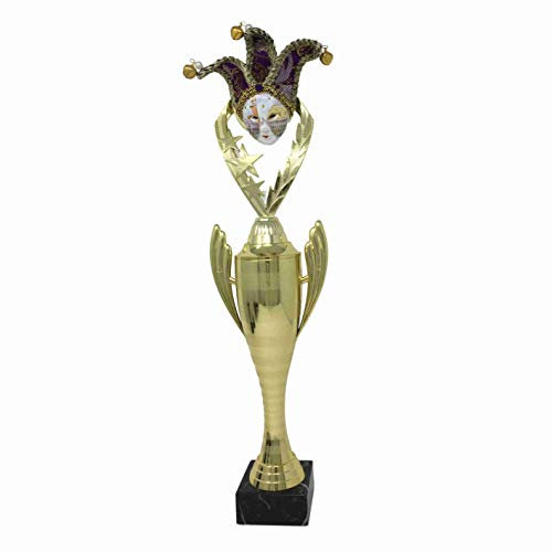 Generico Premio Coppa Trofeo miglior Maschera Carnevale Montato su Colonna Oro (Altezza 48cm)