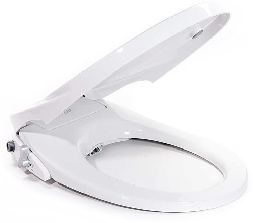 JEP Dual Nozzles Non- Electric Bidet U Shape Toilet Seat in White, Rear & Feminine Cleaning, Easy to Install, Comfortable, Convenient, and Power Free