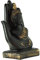 Craft&Style Buddha Büste in Hand aus hochwertigem und massivem Kunstharz schwarz Gold 20cm