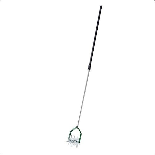 Rekord Handkultivator (Stahl) Arbeitsbreite 12 cm mit Aluminiumstiel (150 cm) Rollgrubber, Sternfräse, Kultivator, Gartenfräse, Rollhacke, Krümler, Gartengerät, Rollkultivator