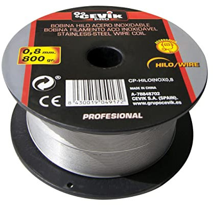 CEVIK PRO - Filo di saldatura inox MIG 0,8 mm - Bobina 0,8 kg - Filo per saldare con gas - Alta resistenza alla corrosione - Acciaio inox professionale