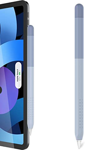 Delidigi Silicone Cover Compatibile con Apple Pencil 2 Generazione e Apple Pencil PRO(2024), Colore Gradiente Silicone Custodia Protettiva Coperchio Accessori (Grigio Lavanda)