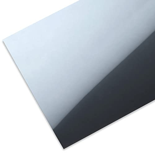 Polystyrol Spiegel, farbig, glatt, silber verspiegelt/weiß matt 1 x 500 x 1000 mm