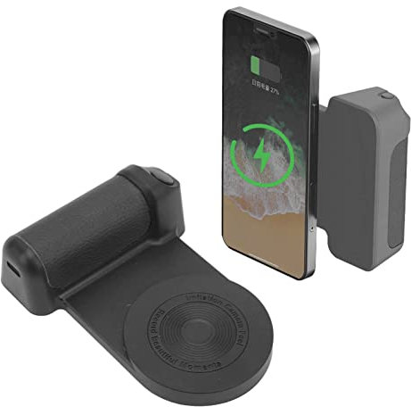 Magnetic Camera Handle, Smartphone Hand Grip Holder Stabilizer, Bluetooth Bracket Wireless Charger Smart Phone Handle Holder for Vlog Video Shooting (Blue)