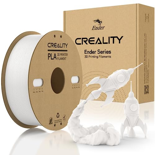 Creality PLA Filament 1.75mm, Offiziell Filament 1.75mm PLA 3D Drucker Filament Karton Spule Glattes Drucken Weniger-Wirrwarr Maßgenauigkeit +/- 0.03mm 1kg/Rolle(2.2lbs), Weiß