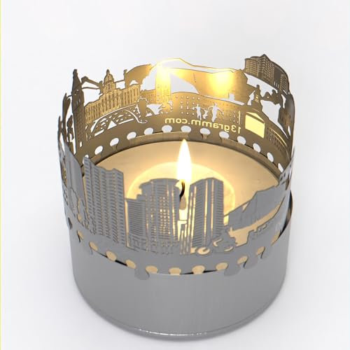 Denver Skyline Schattenspiel - Magisches Teelicht-Kerzenaufsatz Souvenir der Stadt - Faszinierendes Schattenspiel - Stadtliebhaber Geschenk