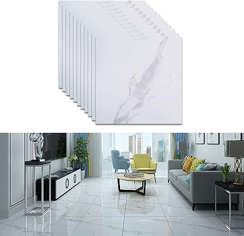 PVC Bodenbelag, Vinylboden Selbstklebend, Selbstklebende Fliesen, Fliesen Bad Boden, Bodenfliesen für Küche, Wohnzimmer, Badezimmer, Balkon, 30 * 30cm,1.5mm (12Stück C)