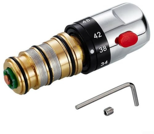 Thermostat-Kartusche Bad Dusche Mixer Messing Ventil Bar Reparatur Kit Ersatz, Duschventil Griff Ersatz Reparatur Kit mit Temperaturregelgriff