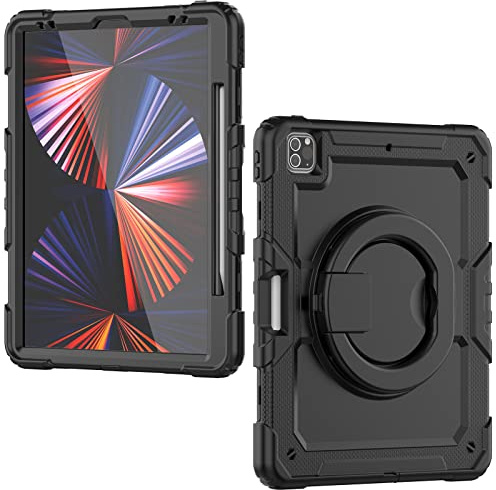 Lobwerk Schutzhülle für Apple iPad Pro 12.9 2020/2021/2022 Smart Cover Case Etui Hülle Tasche Outdoor Kindersicher