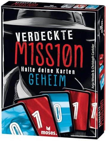 moses. Verdeckte Mission, spannendes Kartenspiel für lustige Spieleabende, Taktikspiel mit Agenten-Feeling für die ganze Familie, Gesellschaftsspiel ab 8 Jahren für 2-4 Spieler