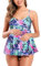 SHEKINI Maillots de Bain Femme Deux Pièces Maternité Élégant Ruched Réglable Tankini 2 Pièces Grossesse Enceintes Grande Taille Triangle Bas de Bikini de Plage（M，Feuilles Vertes）
