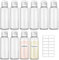 REJOECE 10 Pezzi Flaconi da Viaggio,100ml Bottiglie di Viaggio, Bottiglie da Viaggio in Plastica, Bottiglie da Viaggio Kit, Bottiglie di Plastica per Shampoo Lozione