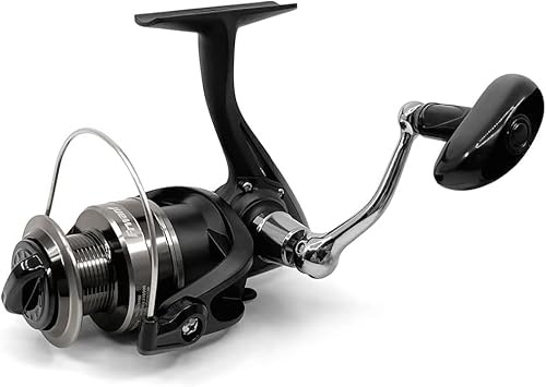 Frwanf Spinnrolle, Süß- und Salzwasser-Spinnrolle, Leichter Körper, 5.2:1 Übersetzungsverhältnis, 4 Edelstahl-BB Ultra Smooth, Max 8 kg Kohlenstoffwiderstand, Metallspule und Griff AF1000-5000