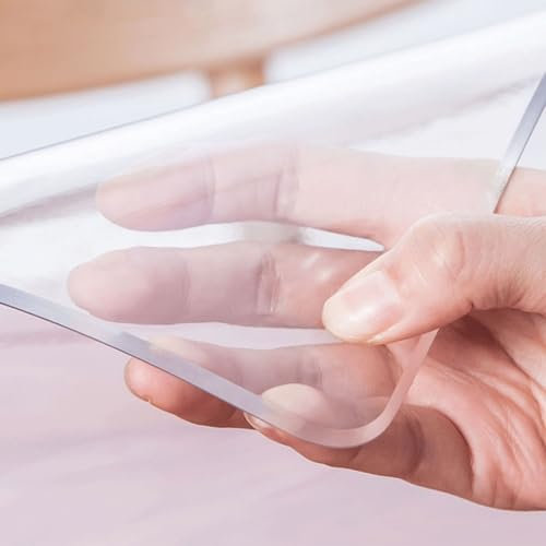 haiyusm Bodenschutzmatte Schreibtischunterlage PVC Transparent | Bürostuhl Unterlage für Laminat, Teppich | Parkettschoner | Tischschutz | Meterware (Frosted,90cm×120cm)