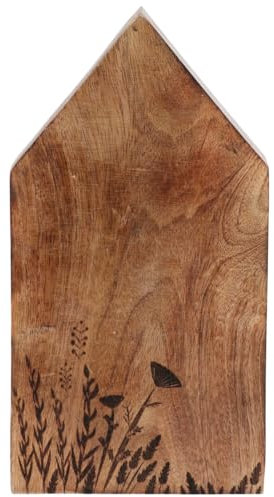 Holzdeko Haus Landhaus Deko Frühlings Dekofigur Hygge Fensterdeko - Moderne Sommerdeko Häuschen aus Holz für Wohnzimmer, Schlafzimmer - Vintage Frühlingsdeko 13 x 25 cm Dekoaufsteller für Innen