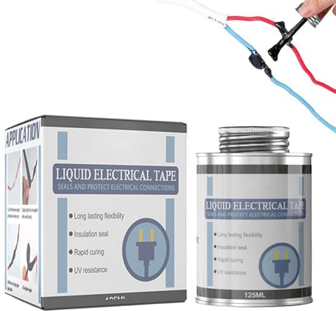 Liquid Electrical Tape, Flüssiggummi Schwarz, Flüssiges Isolierband, Liquid Insulating Rubber, Wasserdicht und Schnell Trocknend, für Alle Arten Von Leitungen und Elektrogeräten, 125 ml (Schwarz)