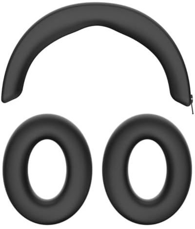 Silikon-Schutzhülle-Set für Sennheiser Momentum 4 Kopfhörer, Ohrkappen und Kopfbandabdeckung (schwarz)