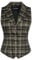 SCARLET DARKNESS Damen Plaid Anzug Weste Renaissance Vintage Korsett Kostüm Business Formal V-Ausschnitt Jacke Weste Dunkelgrün S