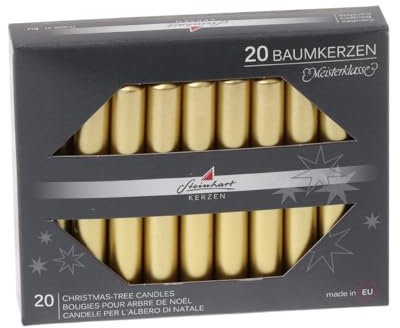 Stumpenkerzen Baumkerzen Edelglanz Gold 95 x Ø 13 mm, 20 Stück