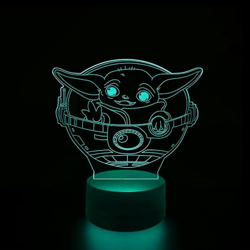 BIRBANN Star Wars Lampe 3d, Night Light For Kids Dimmable, 16 Farbwechsel Mit Remote & Smart Touch Geschenk FüR Kinderzimmer Dekoration Urlaub Geschenke