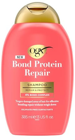 OGX Repair and Protect Bond Protein Repair Shampoo, 385 ml – Stärkt und repariert sprödes, trockenes oder beschädigtes Haar mit Lipi Pro Shield Technology und Dual-Action-Repair-Technologie